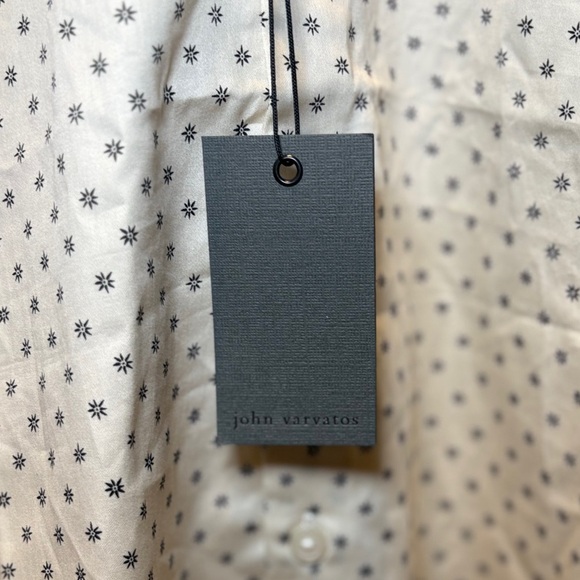 John Varvatos Off-White Patterned Button Down Shirt - Picture 4 of 6